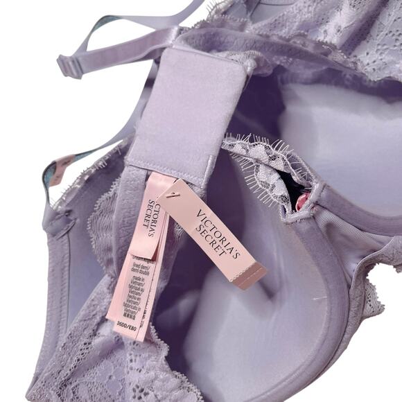 Victoria's Secret Twinkle Strap Lace Classic-Coverage Bra Feather Lilac 36DD - Picture 3 of 5